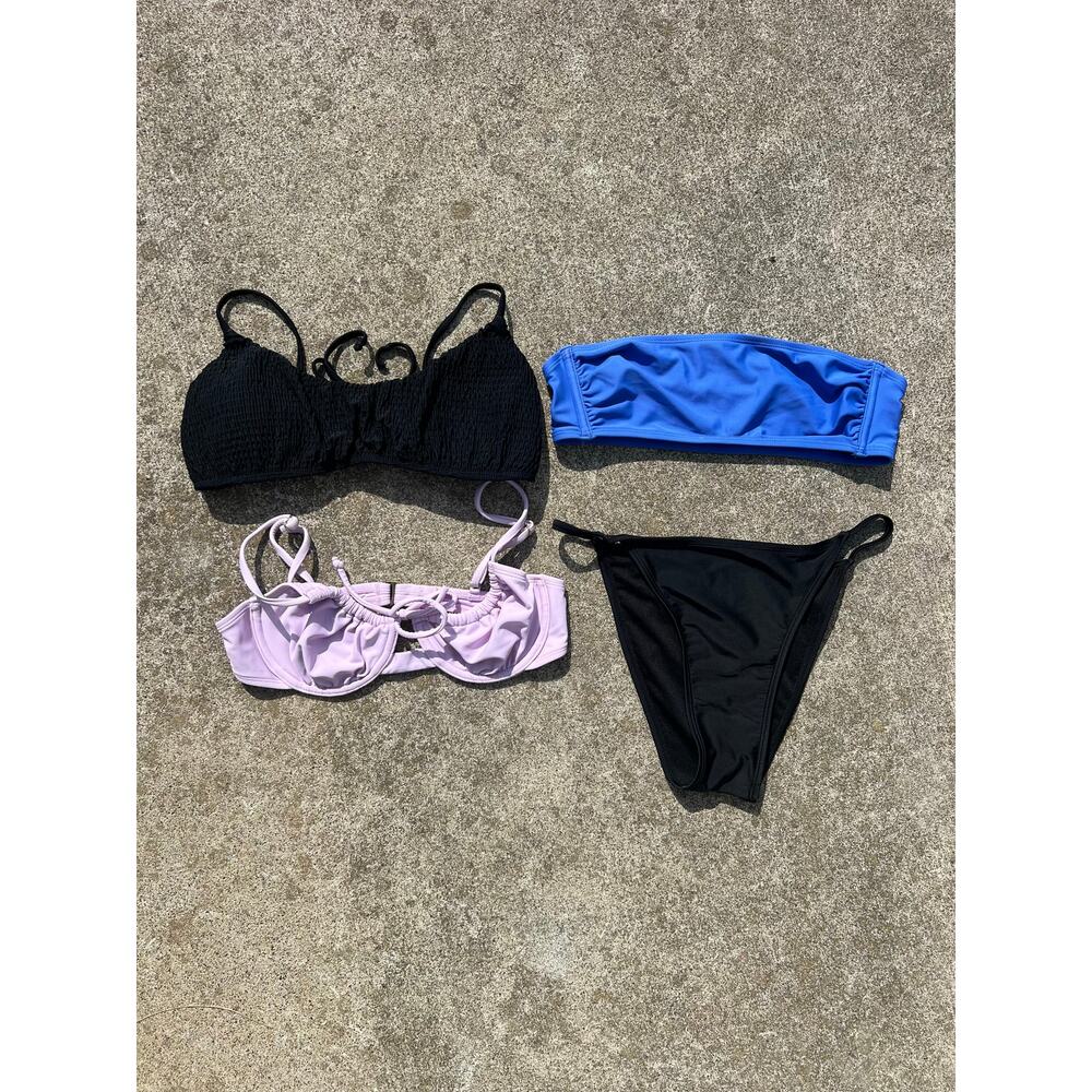 Wild Fable 4pc Bikini Bundle - S/M - Coastal Summer Beachy Vacation Swimwear